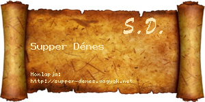Supper Dénes névjegykártya
